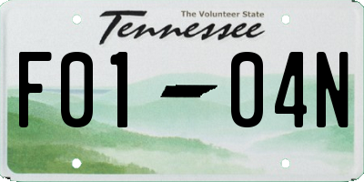 TN license plate F0104N