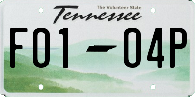 TN license plate F0104P