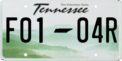 TN license plate F0104R