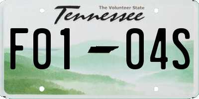 TN license plate F0104S