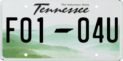 TN license plate F0104U