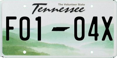 TN license plate F0104X