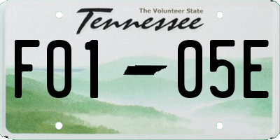 TN license plate F0105E