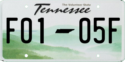 TN license plate F0105F