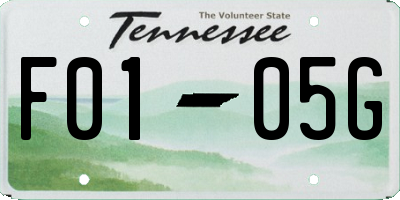 TN license plate F0105G
