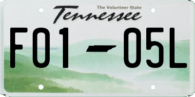 TN license plate F0105L
