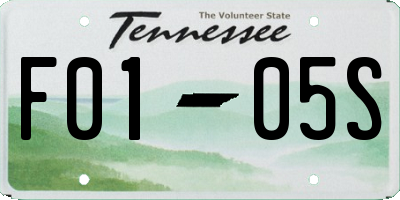 TN license plate F0105S