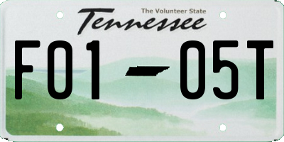 TN license plate F0105T