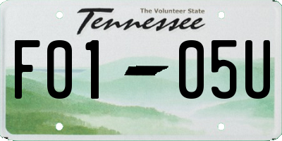TN license plate F0105U