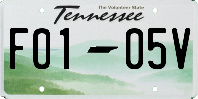 TN license plate F0105V