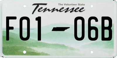 TN license plate F0106B