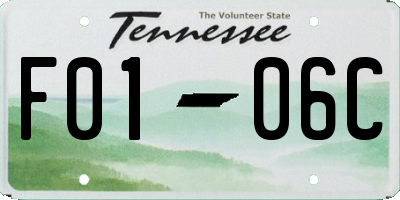 TN license plate F0106C