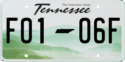 TN license plate F0106F