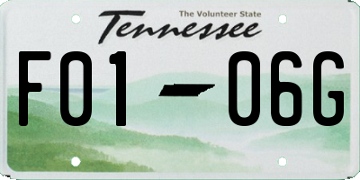 TN license plate F0106G