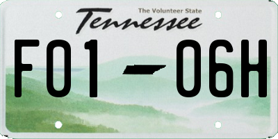 TN license plate F0106H