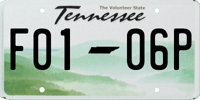 TN license plate F0106P