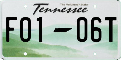 TN license plate F0106T