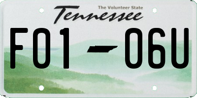 TN license plate F0106U