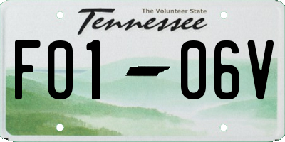 TN license plate F0106V