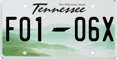 TN license plate F0106X