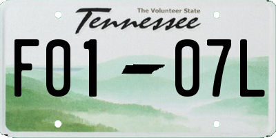 TN license plate F0107L
