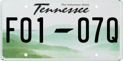 TN license plate F0107Q