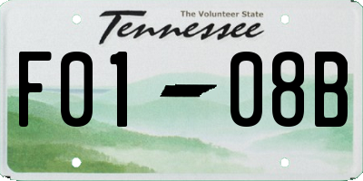 TN license plate F0108B