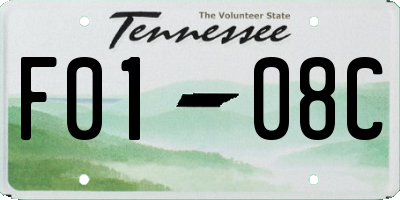 TN license plate F0108C