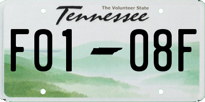 TN license plate F0108F
