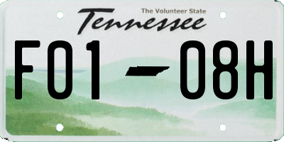 TN license plate F0108H