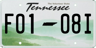 TN license plate F0108I