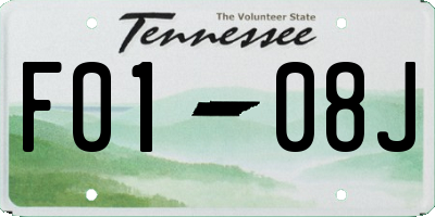 TN license plate F0108J