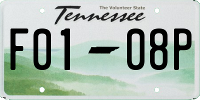 TN license plate F0108P