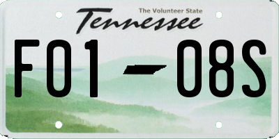 TN license plate F0108S