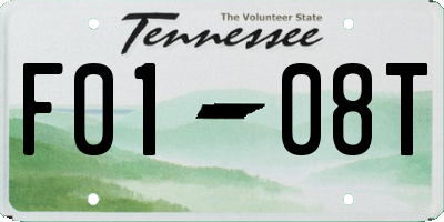 TN license plate F0108T