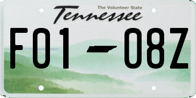 TN license plate F0108Z