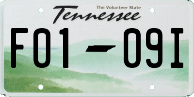 TN license plate F0109I