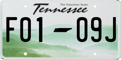 TN license plate F0109J