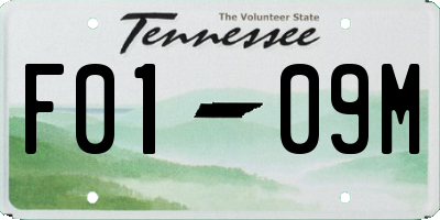 TN license plate F0109M