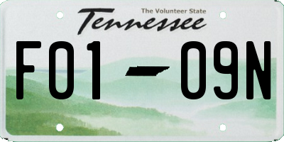 TN license plate F0109N