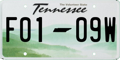 TN license plate F0109W
