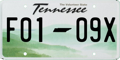 TN license plate F0109X