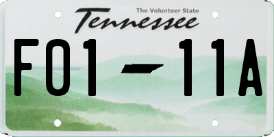 TN license plate F0111A