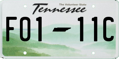 TN license plate F0111C