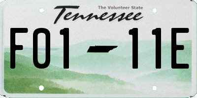 TN license plate F0111E