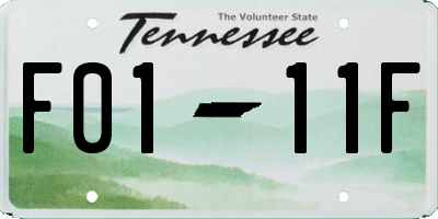 TN license plate F0111F