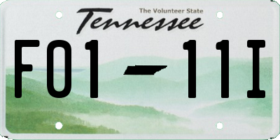 TN license plate F0111I
