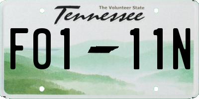 TN license plate F0111N