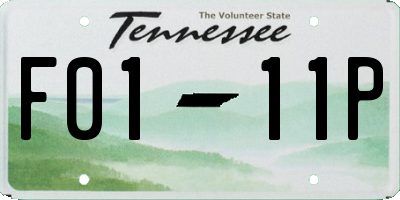 TN license plate F0111P