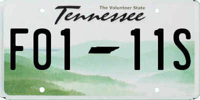 TN license plate F0111S